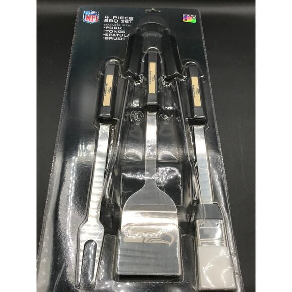 NFL Seattle Seahawks 4-Piece BBQ Set - Perfect for tailgating - Picture 2 of 9